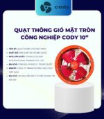 Quạt thông gió mặt tròn công nghiệp 10''